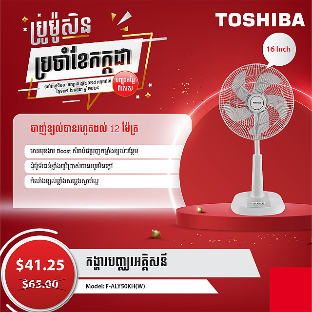Toshiba Electric Fan 16 inch